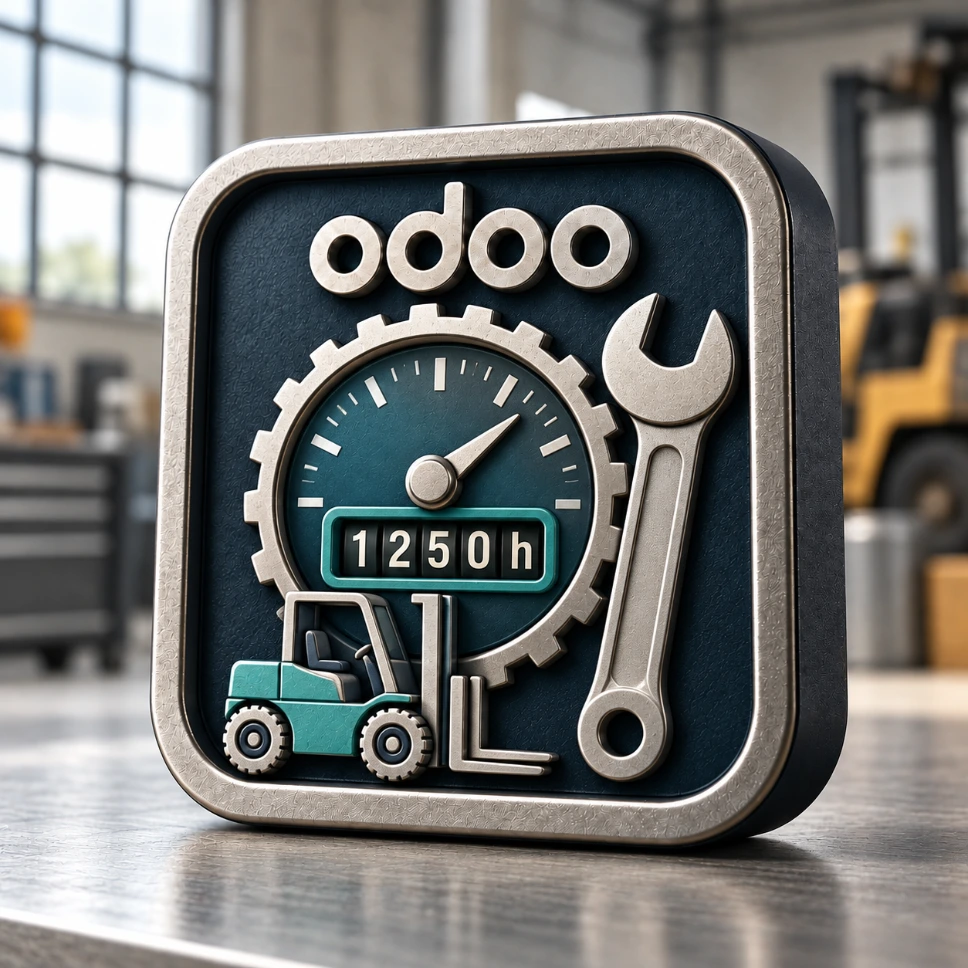 Maintaince of heavy equipment per hours meter, add-on for Odoo