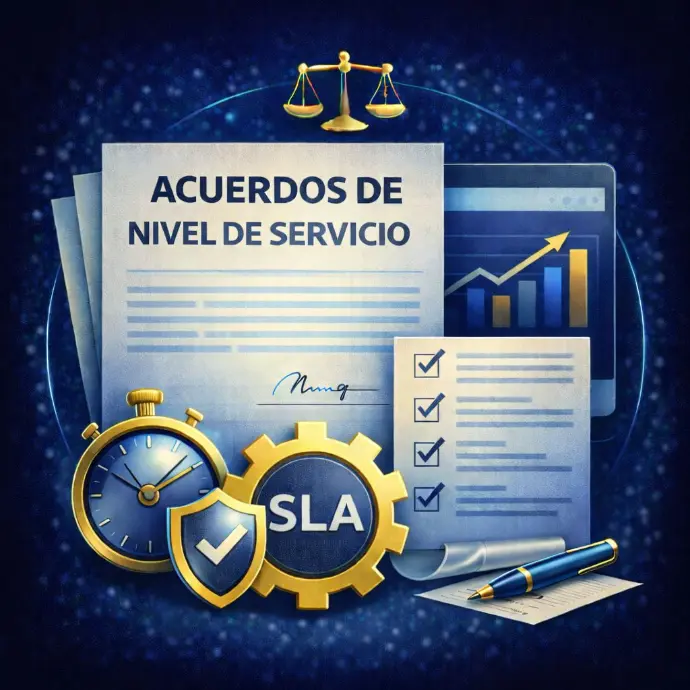 Servicio jurídico - Acuerdos de Nivel de Servicio (SLA) por su sitio web, comercio electrónico o servicios